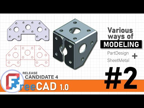 Видео: FreeCAD 1.0RC4 Первая 3D-модель Деталь №2 с использованием верстака PartDesign + SheetMetal