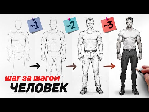 Видео: Как нарисовать ЧЕЛОВЕКА пошагово.