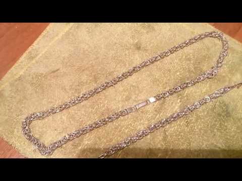 Видео: Византийская вязь №1 Редкая мужская цепочка.Byzantine script.Rare silver chain for men handmade.
