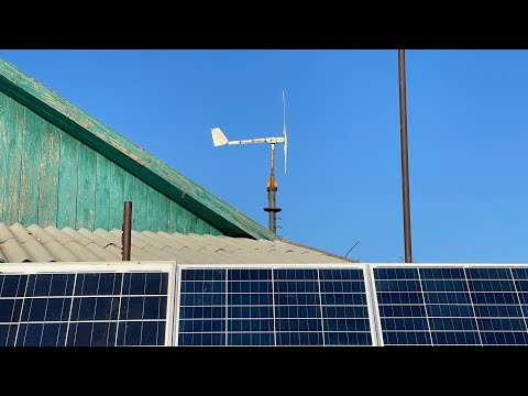 Видео: Ветряк восстановлен и введен в эксплуатацию в Калмыкии / 5 кВт АКБ, 2 кВт солнца, 1.5 кВт ветра