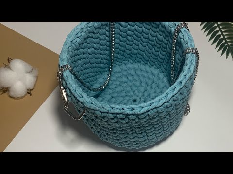 Видео: Сумка-ведро | Что связать из 1 мотка пряжи?