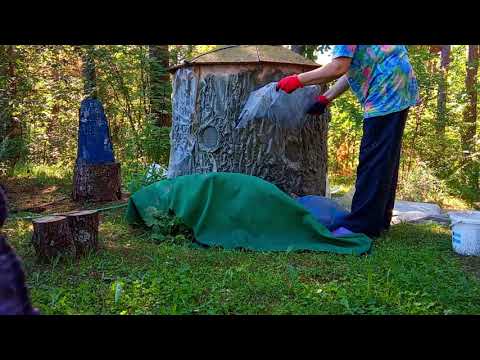 Видео: Декор Дачного  Колодца  -  Пенек из Бетона 1-я часть