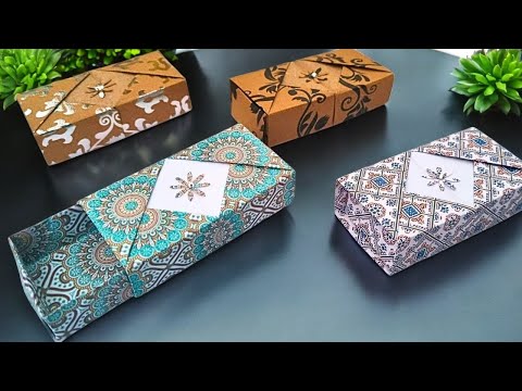 Видео: Бумажная коробочка с крышкой для хранения замечательных аксессуаров | Поделки оригами для красоты
