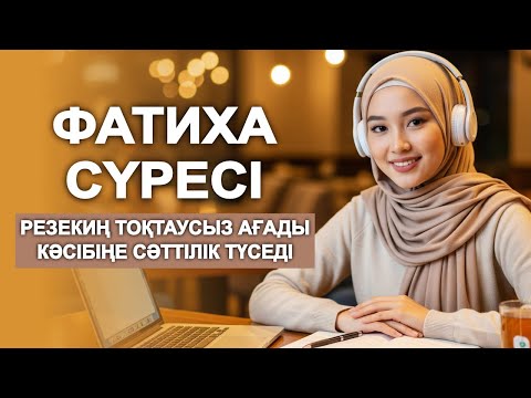 Видео: ФАТИХА СҮРЕС | КӘСІПТІҢ ТЫНЫШ ЖҮРІСІ ЖӘНЕ РЕЗЕКИ үшін | КУРАН ТЫНДАУ | КУРАН СУРЕЛЕР