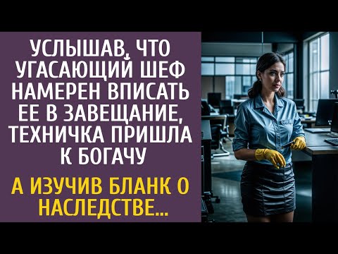 Видео: Узнав, что угасающий шеф вписал ее в завещание, техничка пришла к нему… А изучив бланк о наследстве…