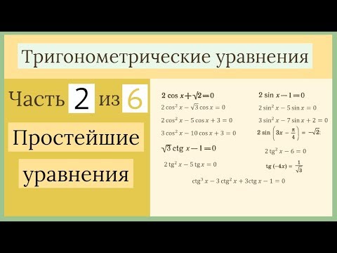 Видео: Простейшие тригонометрические уравнения. Тригонометрические уравнения часть 2 из 6
