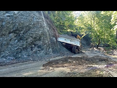 Видео: Бульдозер в лесу {Трудная и опасная дорога, которую пытаются сделать} ПОПЫТКА СДЕЛАТЬ СЛОЖНУЮ РИСКОВ