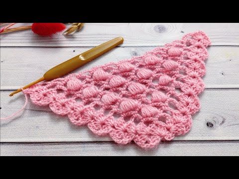 Видео: Невероятно красивый и простой узор!//Узор для шали или бактуса "Шишечки"//