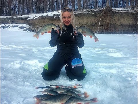 Видео: ПОПАЛИ С ИРОЙ НА ГОРБАЧЕЙ!!! Рыбалка март 2019!Крупный окунь.ловля на безмотылку.