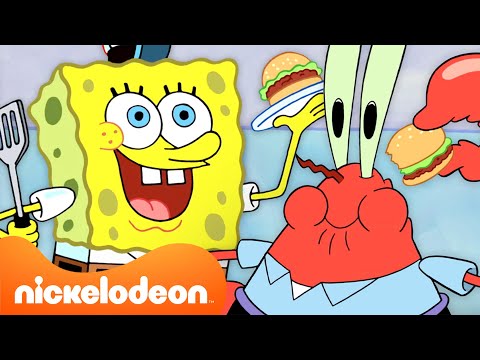 Видео: Губка Боб | 60 МИНУТ в Красти Краб 🍔 | Nickelodeon Cyrillic