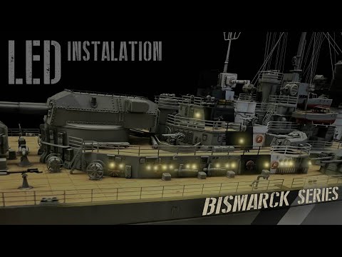 Видео: Установка светодиодных фонарей в нашу модель [1/350 Bismarck]