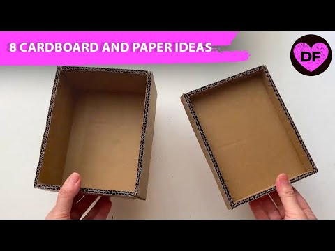 Видео: DIY 8 Сardboard and Paper Ideas