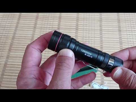 Видео: Бюджетний ручний  ліхтар BL-520-T6+COB Li-Ion акумулятор ЗУ mircoUSB zoom