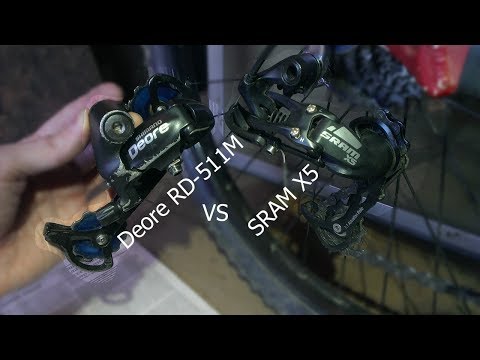 Видео: VeloVlog #02 \ Задний переключатель - Shimano Deore RD-511(2007г) VS Sram X5 (2014г) - (yi lite)