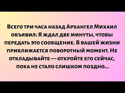 Видео: Всего три часа назад Архангел Михаил объявил: Я ждал две минуты, чтобы передать это сообщение...