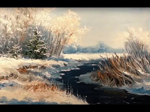 Видео: 🔝 ХуДоЖнИкИ | Александр Григорьев | Зимний пейзаж малом | Рисуем вместе | Импровизация