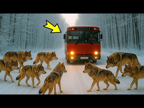 Видео: Стая волков окружила автобус. Вы не поверите, что произошло дальше!