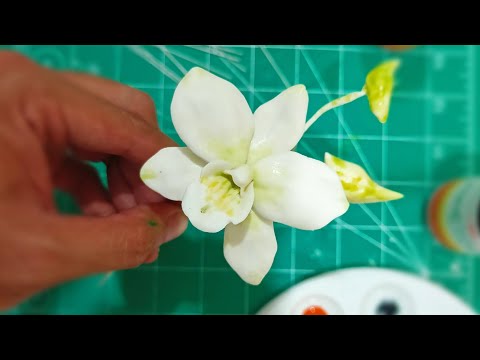 Видео: Орхидеи Дендробиум из сахара или мастики, выполненные без вырубки и прожилок, все от руки