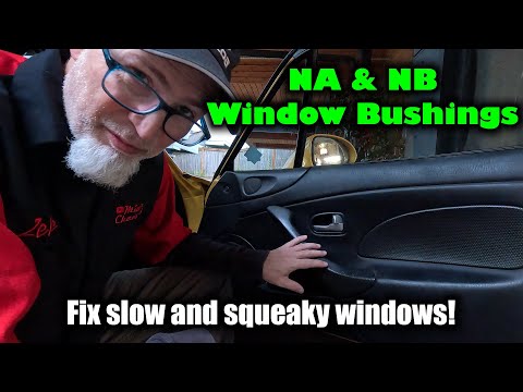 Видео: Техническое обслуживание NA / NB Miata (1990-2005) – замена оконных втулок