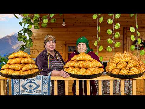 Видео: Бабушка приготовила вкуснейшие круассаны в деревне | So Delicious