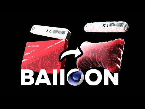 Видео: Анимация - Хлопушки-нумератор / Balloon / Симуляция / Cinema4D / Redshift