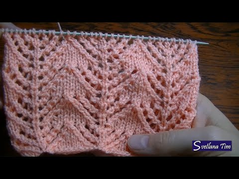 Видео: Узоры спицами / Эффектный Узор АЖУРНЫЕ ВЕТОЧКИ. Вязание на спицах № 137