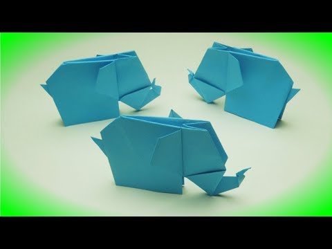 Видео: Оригами слон из бумаги