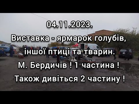 Видео: 04.11.2023. м. Бердичів. 1 частина. Виставка - ярмарок голубів, іншої птиці та тварин. Див 2 частину