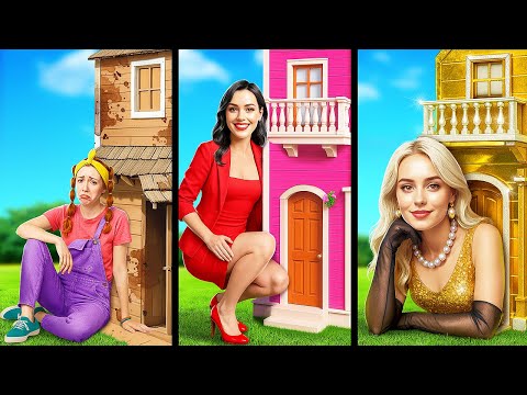 Видео: Бедная vs богатая vs супербогатая: секретная комната! Мы строим маленький домик для девочек!