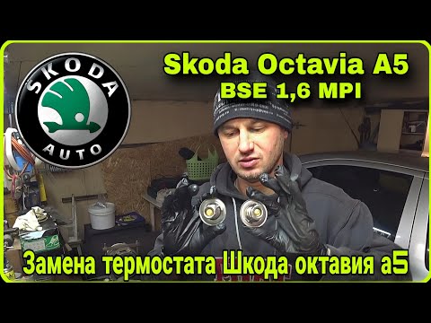 Видео: Как заменить термостат Skoda Octavia A5 с  двигателем BSE 1.6 MPI Что делать если печка плохо греет.