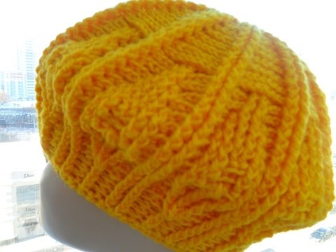 Видео: Рельефная шапочка- берет крючком 1 часть -Relief cap- takes Crochet (Шапка #36)