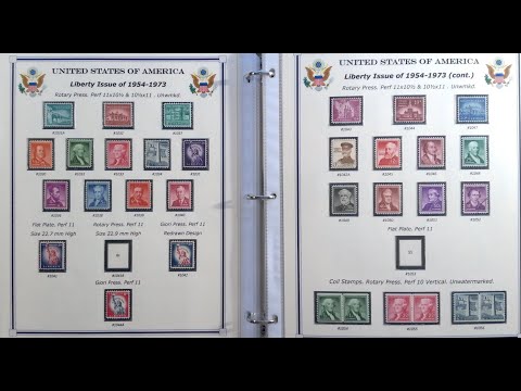 Видео: Коллекция Марок США, Выпуск 1. Год 1938 по 1959.