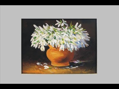 Видео: Букет подснежников маслом на холсте. Snowdrops. Painting. Picture