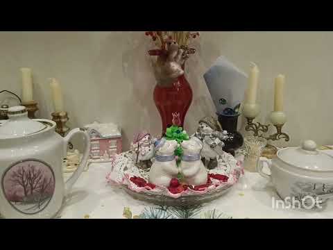 Видео: Посуда СССР, коллекционные ёлочные игрушки, настоящая ёлка у подруги.
