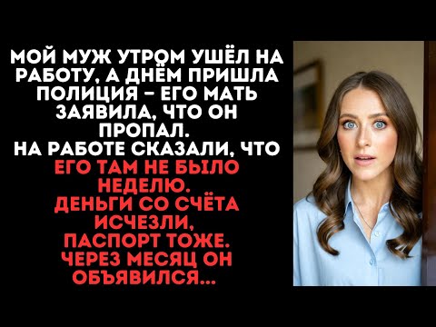 Видео: Мой муж утром ушёл на работу, а днём пришла полиция — его мать заявила, что он пропал