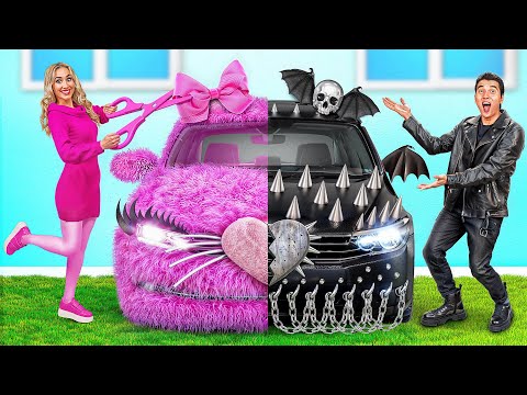 Видео: Розовая машина vs Черная машина Челлендж | Смешные Моменты от TeenDO Challenge