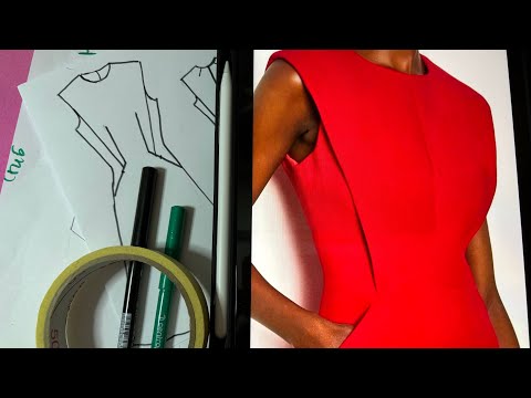 Видео: Моделирование платья с рельефными линиями переходящими в в карман