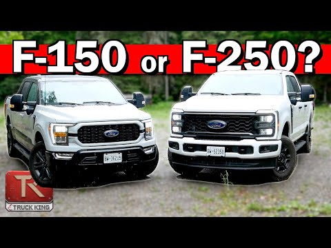Видео: Ford F-150 против F-250 — полутонный или тяжёлый? Сравниваем буксировку, полезную нагрузку, расхо...