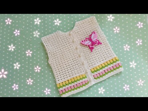 Видео: Ажурная детская жилетка вязаная крючком/crochet baby vest/gehäkelte Weste/жилетка в'язана гачком