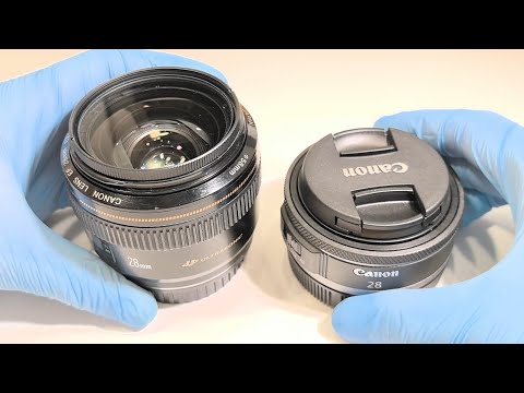 Видео: Это блин RF. Сравниваю Canon RF 28mm f2.8 stm против Canon EF 28mm f1.8 USM. Разбор блина.