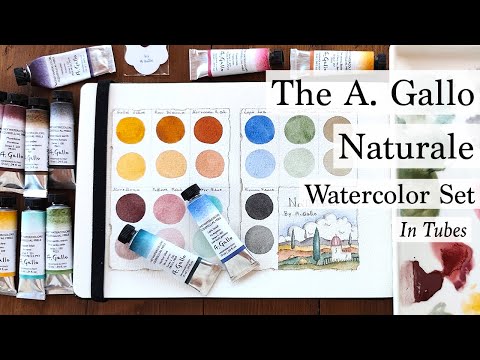 Видео: Образцы и рисование акварелью с набором A.Gallo Naturale! ❤️ 🎨