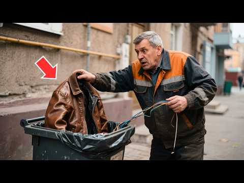 Видео: Мужик обнаружил в мусорном баке новую кожаную куртку, а засунув руку в карман, закричал от шока