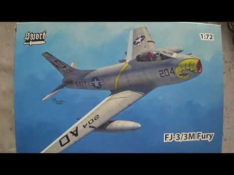 Видео: North American FJ-3/-3M  Fury| Палубный вариант великого Сэйбра| Sword 1:72| распаковка