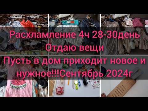 Видео: Расхламление 4ч 28,29,30 день/Завершение челленджа/Отдаю вещи/Так много не носим/Сентябрь 2024г