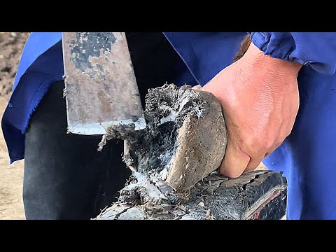 Видео: Копыта осла полны гнилых остатков! Чистота подстрижена - это так приятно!