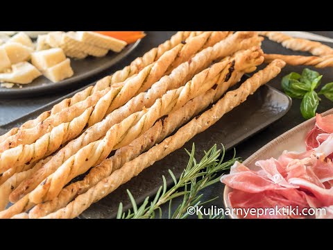 Видео: Гриссини. Простой рецепт с четырьмя видами начинок