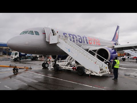 Видео: Airbus A320neo а/к SmartAvia | Рейс Санкт-Петербург - Мурманск