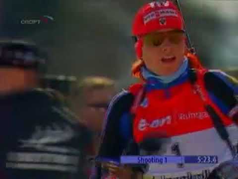 Видео: биатлон кубок мира 2007-2008 9 этап Холменколлен (Осло) гонка преследования женщины