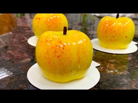 Видео: МУССОВОЕ ПИРОЖНОЕ ЯБЛОКО 3D / Форма PAVONI APPLE  CHERRY PEACH