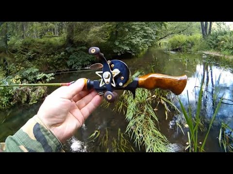 Видео: Стекляха Aioushi с пистолетной ручкой с цанговым зажимом в реальных условиях. Тест в ручье.